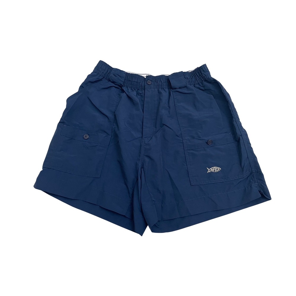 AFTCO Fishing Shorts 36 Navy Blue 5" Inseam M01 Original Nylon Cargo Tackle